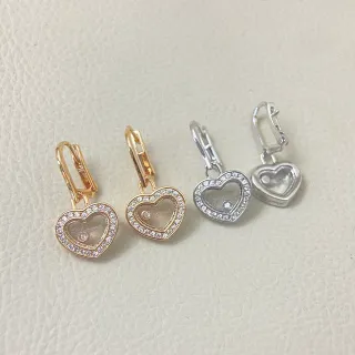 Chopard Coeurs Heureux Boucles d'Oreilles en forme de cœur Pavé