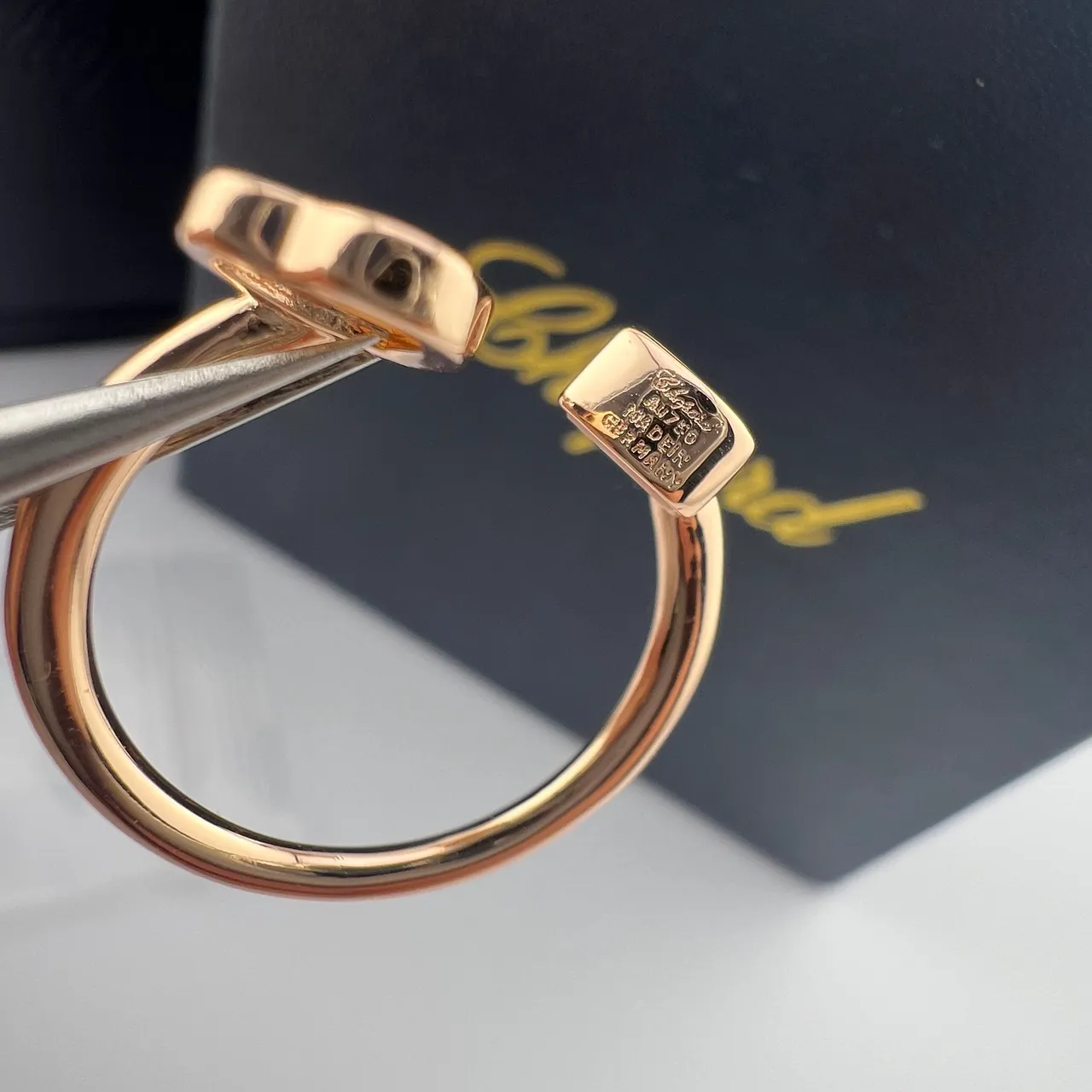 Chopard 快乐之心 红金 开放 可调节 双心 图案 戒指 2