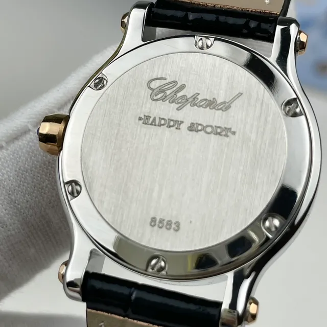Chopard Happy Hearts Montre mécanique cadran blanc or rose bicolore 3