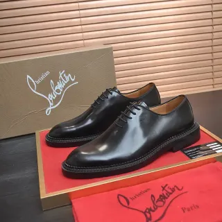 Christian Louboutin Black Cap-Toe Oxford Shoes