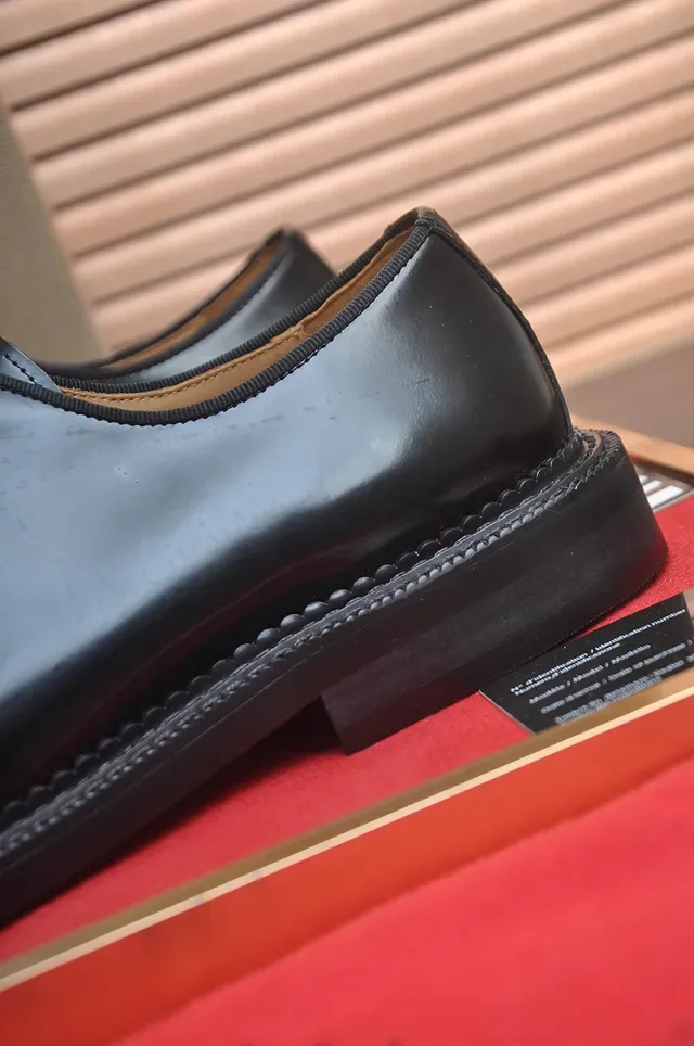 Christian Louboutin Black Cap-Toe Oxford Shoes 2