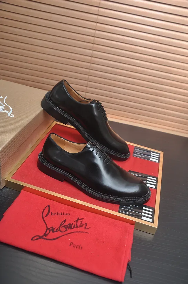 Christian Louboutin Black Cap-Toe Oxford Shoes 4