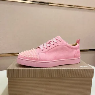 Christian Louboutin Spiky Sneaker Pink Suede Lifestyle Sneaker