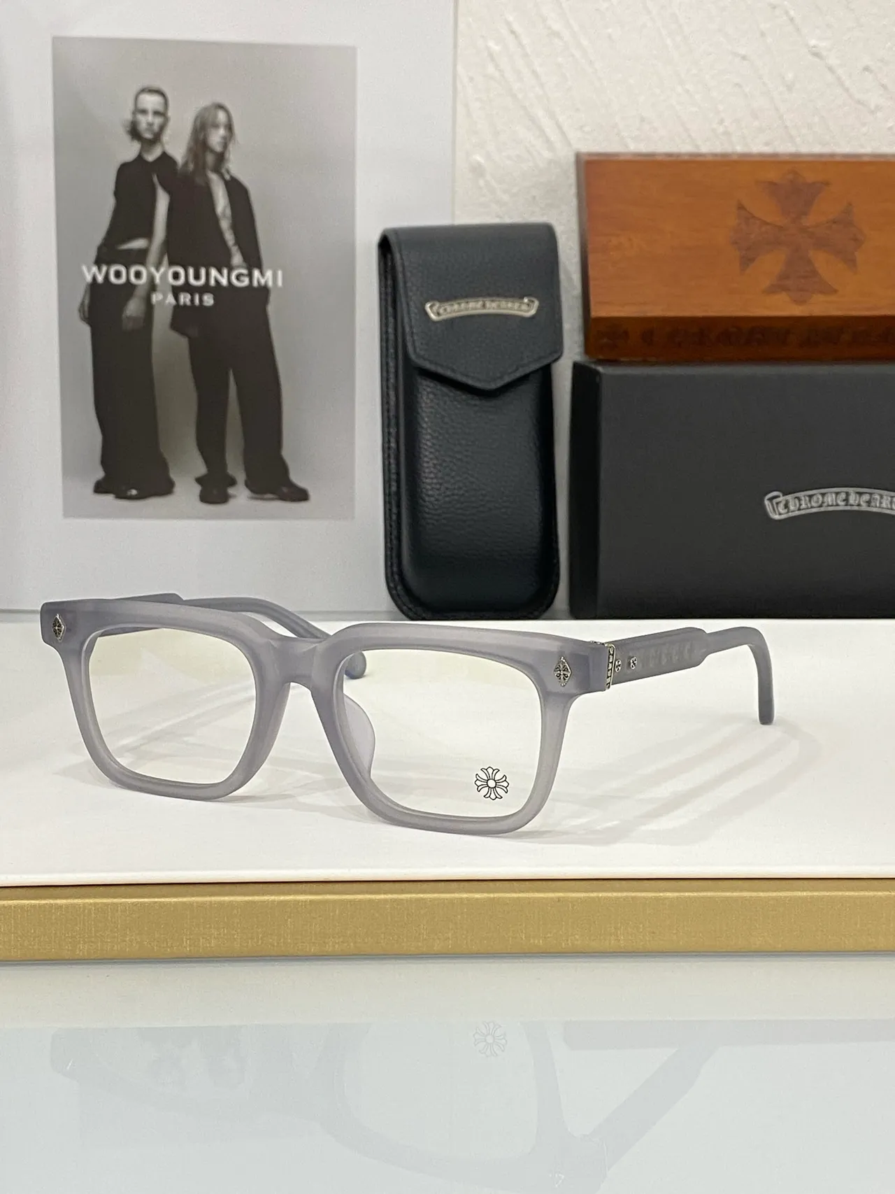 Chrome Hearts Ambidextrous Rectangular Acetate Optical Glasses 2