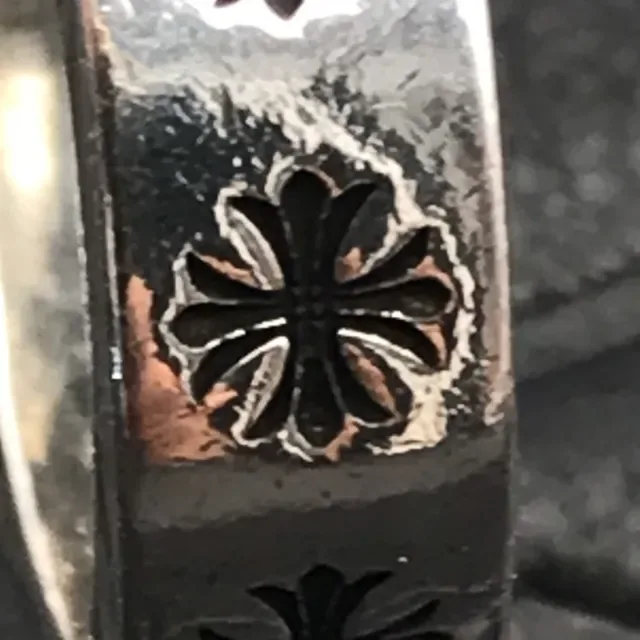 Chrome Hearts Forge Engraved Oxidized Silver Ring 7