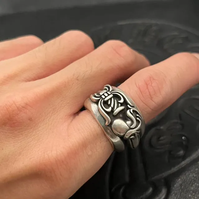 Chrome Hearts Scrollwork Wide Band Ring 3
