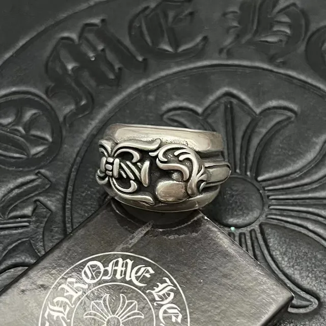 Chrome Hearts Scrollwork Wide Band Ring 6