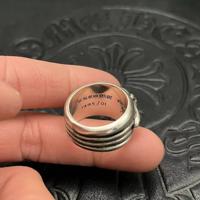 Chrome Hearts Scrollwork Wide Band Ring 7