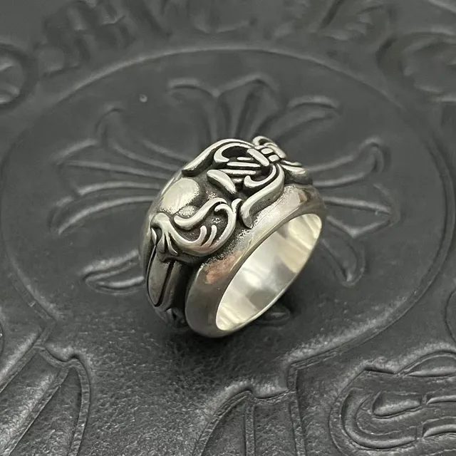 Chrome Hearts Scrollwork Wide Band Ring 8