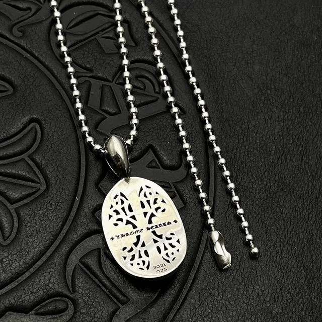 Chrome Hearts Collier à motif de croix en filigrane orné en argent 8