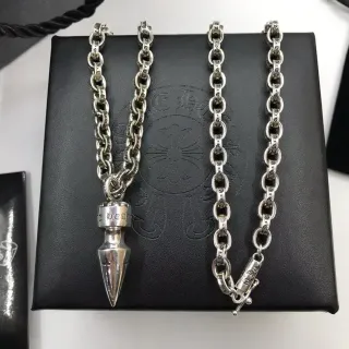 Chrome Hearts Spiked Pendant Necklace Silver-Toned Metal Necklace