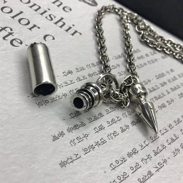 Chrome Hearts Spiked Pendant Necklace Silver-Toned Metal Necklace 4