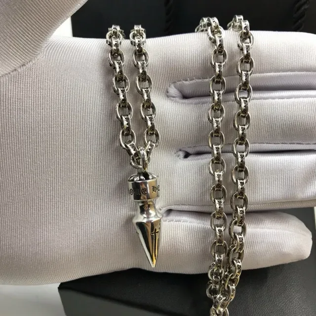 Chrome Hearts Spiked Pendant Necklace Silver-Toned Metal Necklace 7