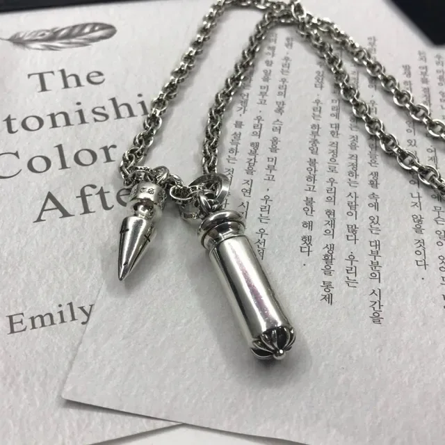 Chrome Hearts Spiked Pendant Necklace Silver-Toned Metal Necklace 8