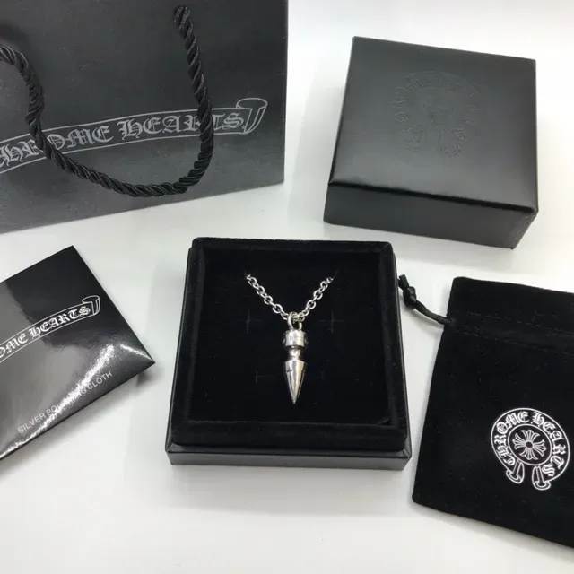 Chrome Hearts Spiked Pendant Necklace Silver-Toned Metal Necklace 9