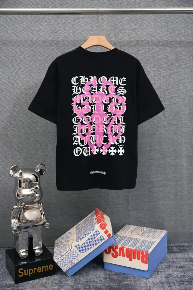 Chrome Hearts White Black Minimalist Embroidered Logo T-Shirt 2