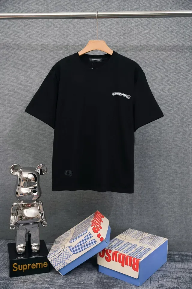 Chrome Hearts White Black Minimalist Embroidered Logo T-Shirt 3