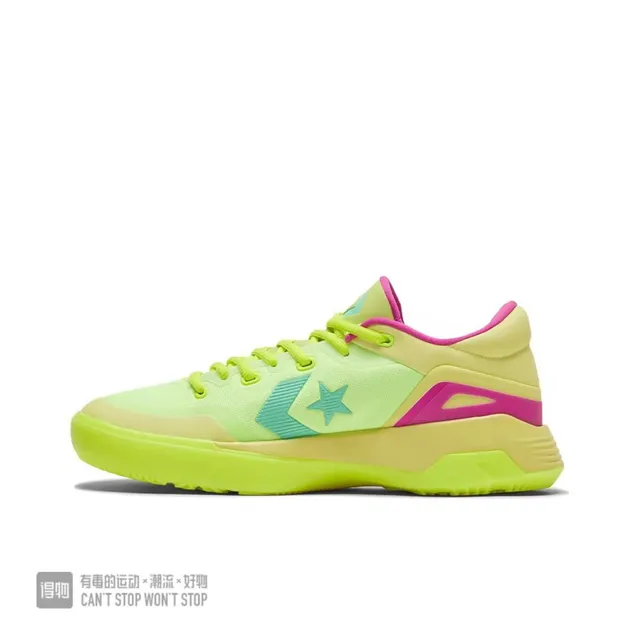 Converse G4 Neon Lime and Pink Basketball Shoes 2