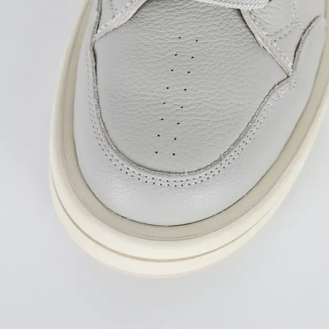 Converse Gray Beige High-Top Leather-Paneled Lifestyle Sneakers 5
