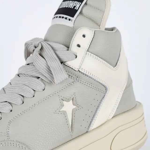 Converse Gray Beige High-Top Leather-Paneled Lifestyle Sneakers 6