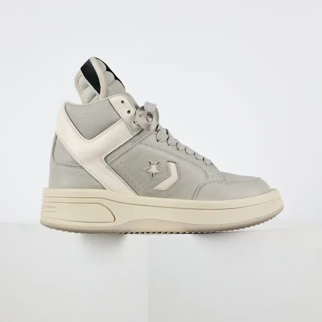 Converse Gray Beige High-Top Leather-Paneled Lifestyle Sneakers 7