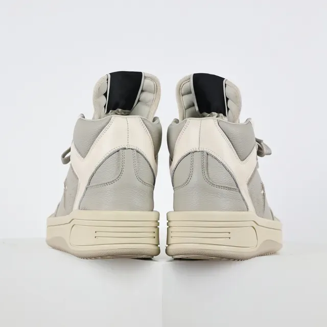 Converse Gray Beige High-Top Leather-Paneled Lifestyle Sneakers 8