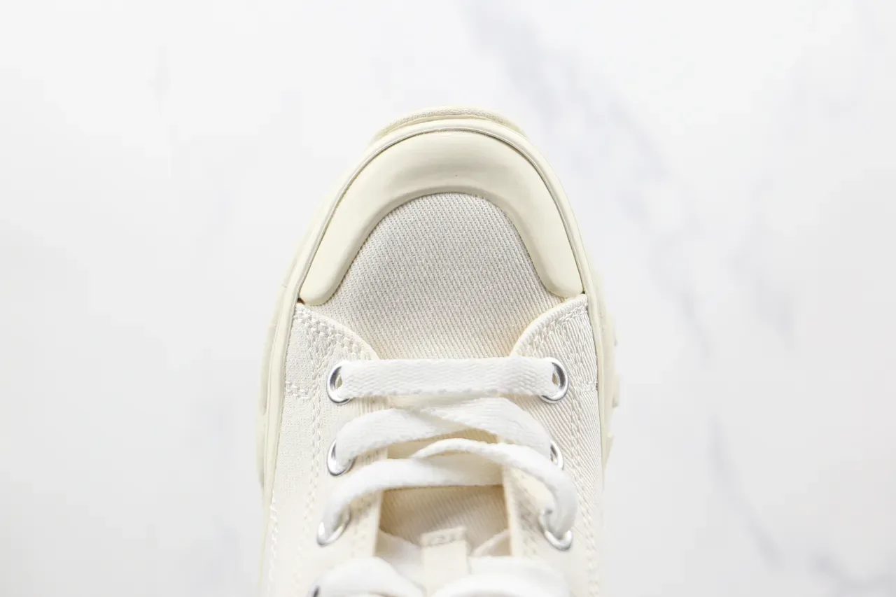 Converse White Red High-Top Canvas Platform Sole Chunky Sneakers 6