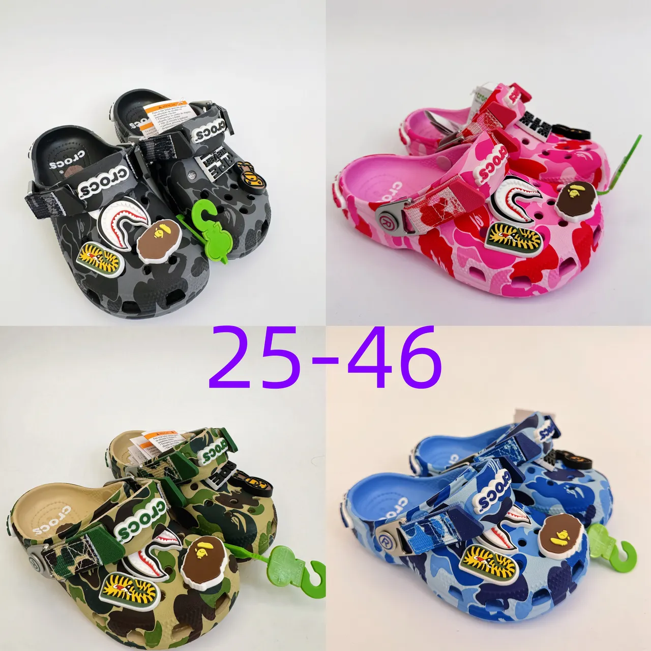 Crocs Classic Clog Black Gray Camo Kids Clogs 1