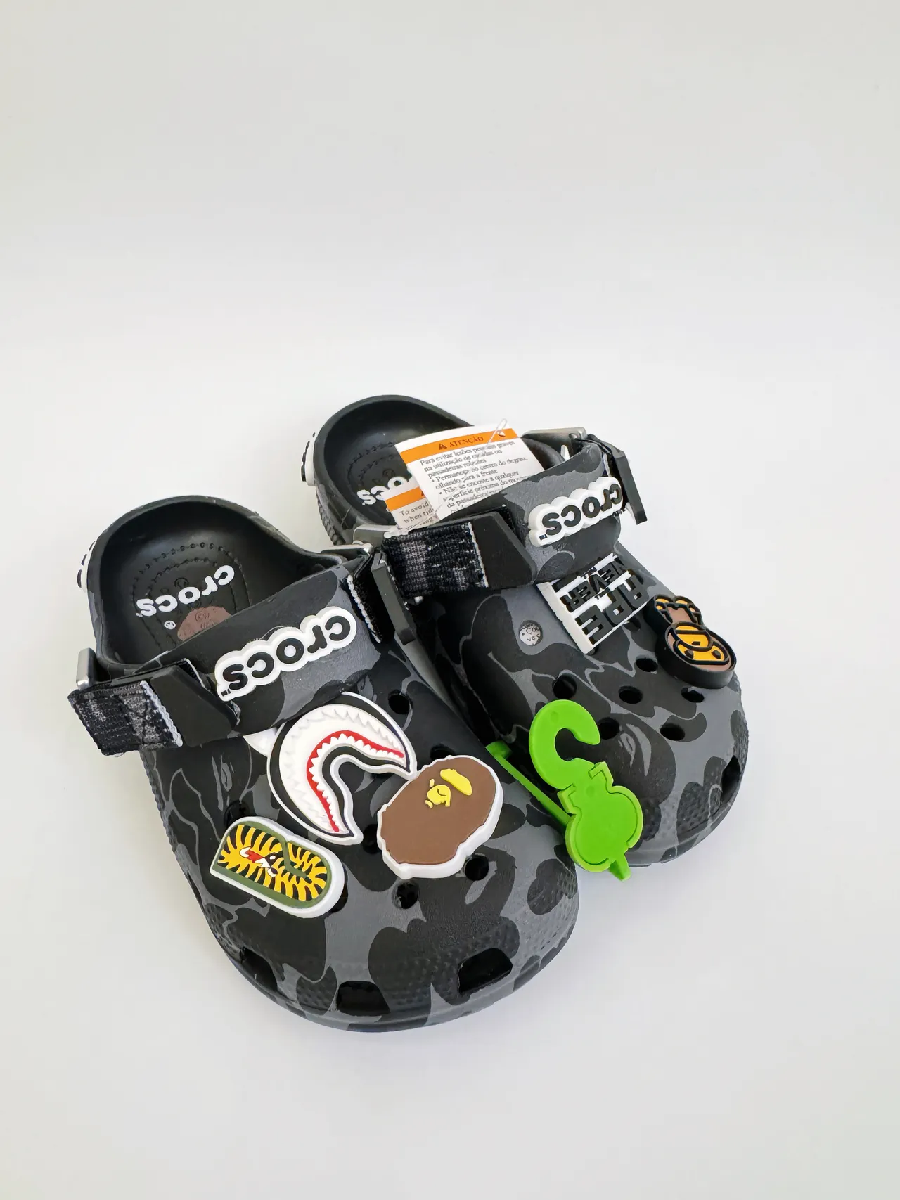Crocs Classic Clog Black Gray Camo Kids Clogs 4