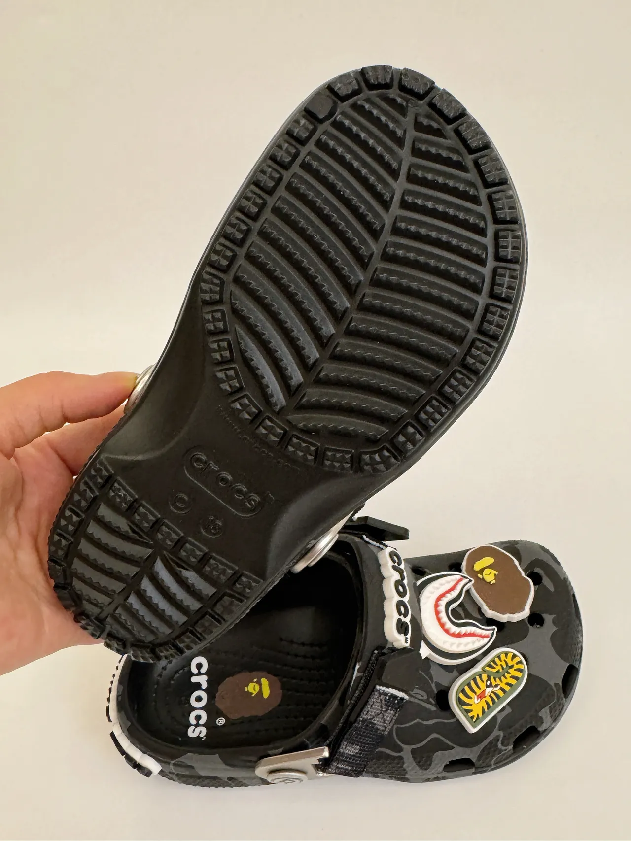 Crocs Classic Clog Black Gray Camo Kids Clogs 9