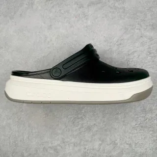 Crocs Echo Negro Blanco Suela de Plataforma Correa Ajustable Zueco