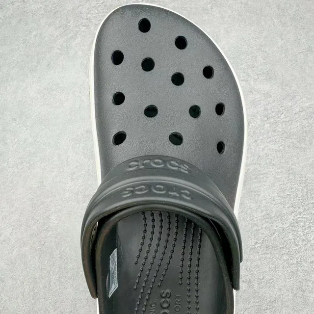 Crocs Echo أسود أبيض منصة قابلة للتعديل حزام قابل للتعديل كلوج 4