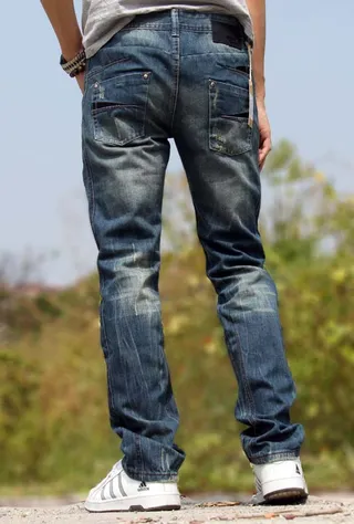 Diesel Distressed Medium-Wash Straight-Leg Jeans 3