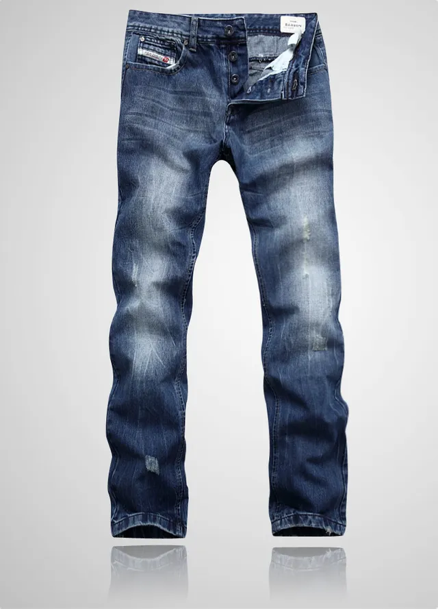 Diesel Distressed Medium-Wash Straight-Leg Jeans 5