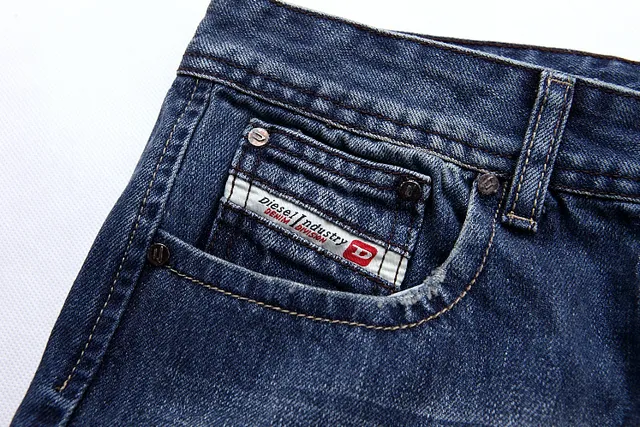 Diesel Distressed Medium-Wash Straight-Leg Jeans 7