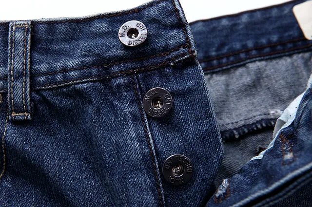 Diesel Distressed Medium-Wash Straight-Leg Jeans 9