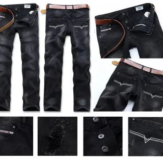 Diesel Kurken Distressed Black Denim Jeans