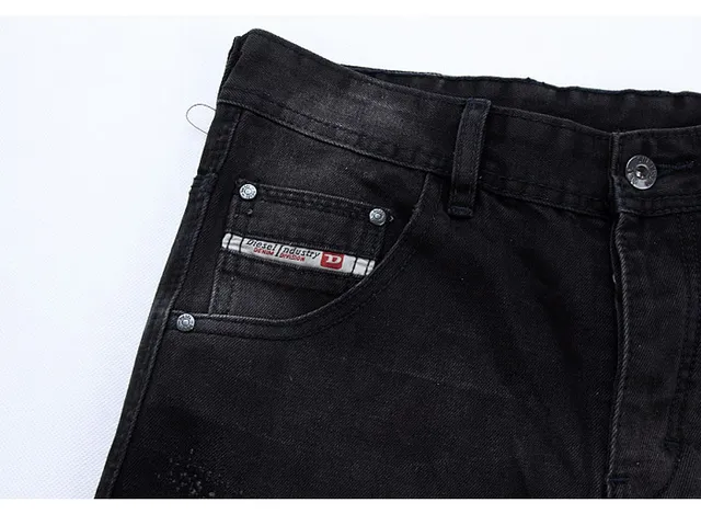 Diesel Kurken Distressed Black Denim Jeans 7