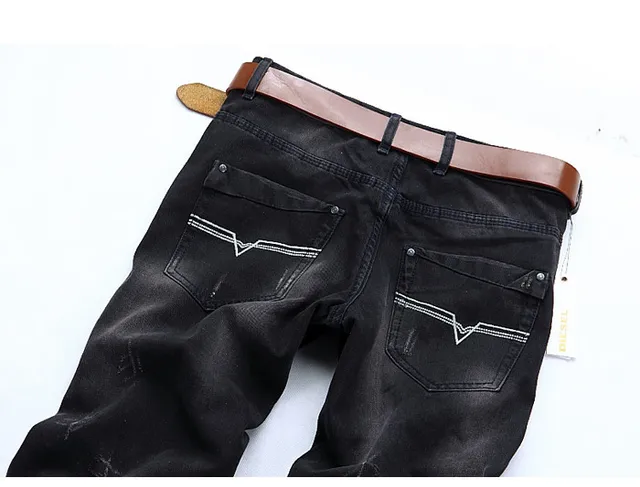 Diesel Kurken Distressed Black Denim Jeans 8