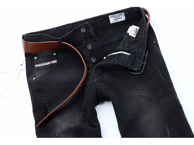 Diesel Kurken Distressed Black Denim Jeans 9