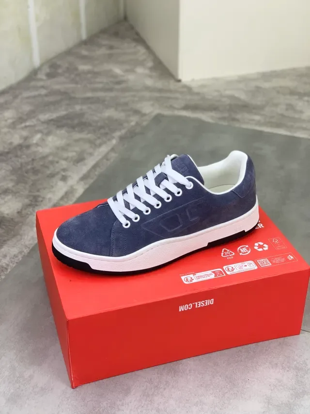 Diesel Navy Suede Low-Top Lifestyle Sneakers 4
