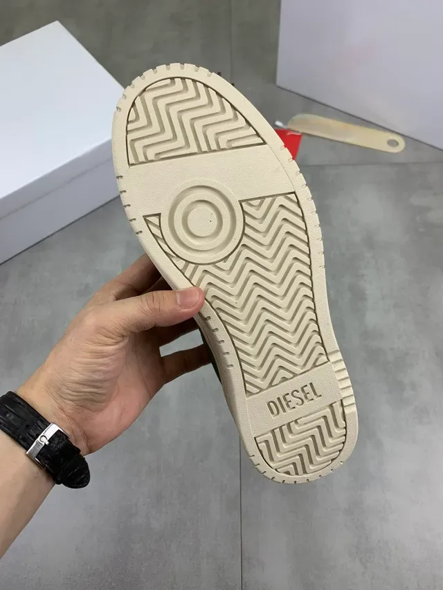 Diesel Olive Green Suede Perforated Toe Lifestyle Sneakers 2