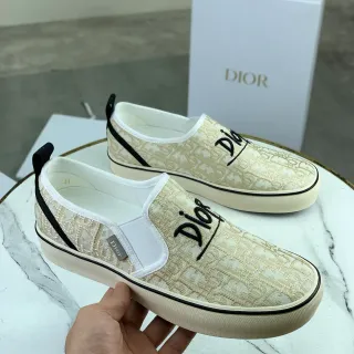 Dior B23 Beige Black Jacquard Oblique Pattern Script Logo Embroidery Lifestyle Sneakers