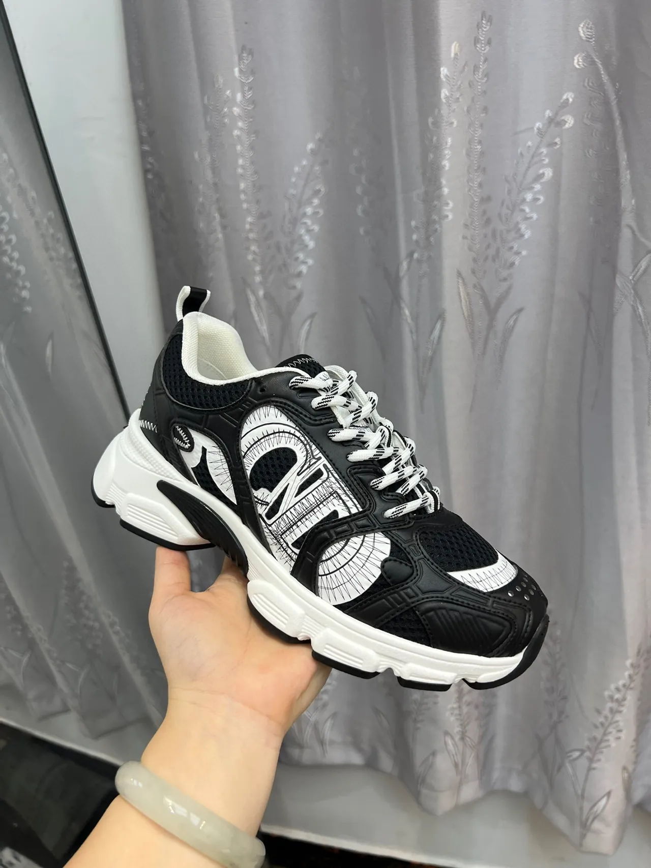 Dior B23 Black and White Graphic Chunky Sneakers 5