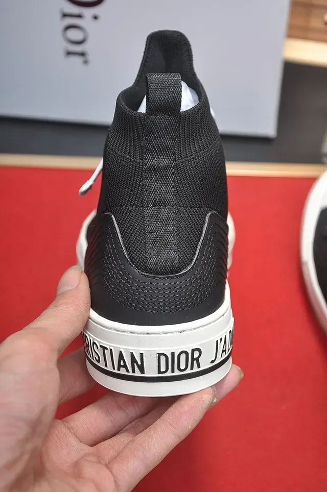 Dior B23 Black and White High-Top Lifestyle Sneakers 2
