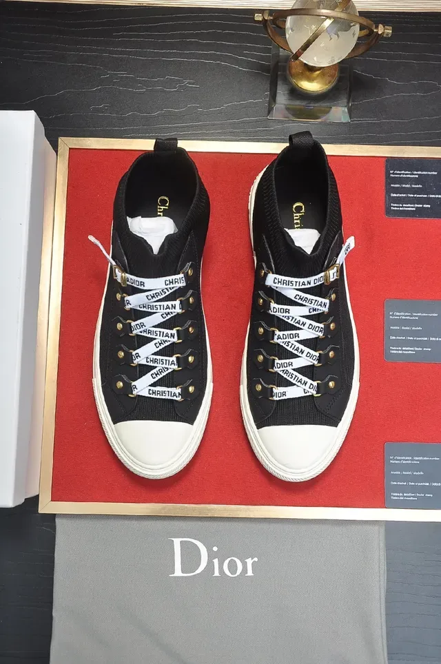 Dior B23 Black and White High-Top Lifestyle Sneakers 5