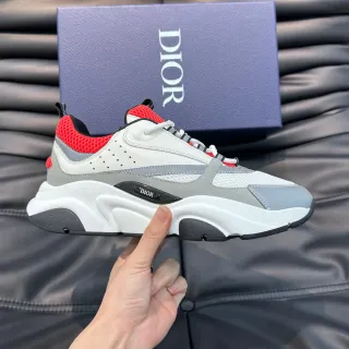 Dior B23 سنايكر سميك أبيض رمادي أحمر أسود سنايكر سميك