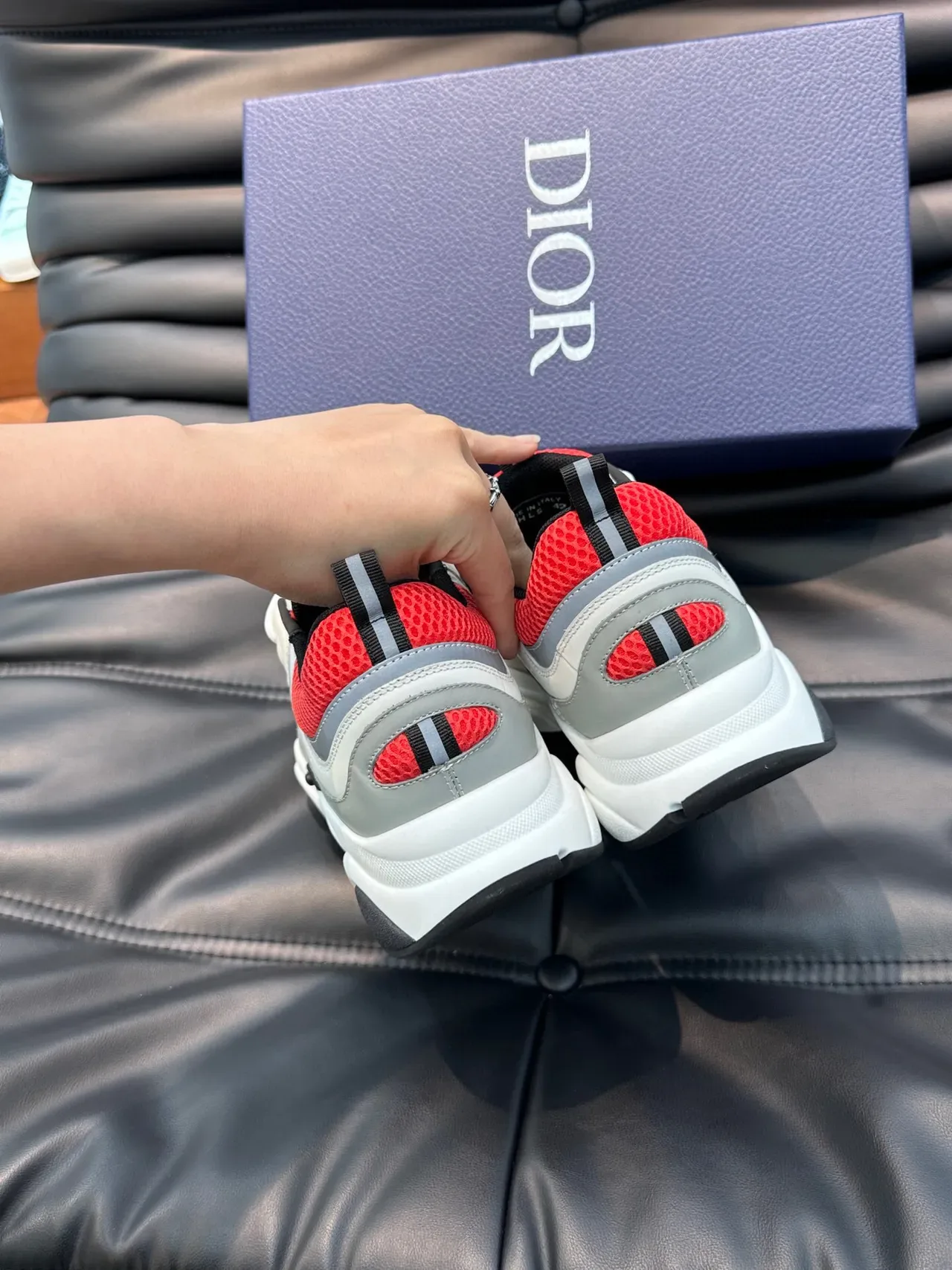 Dior B23 Chunky Sneaker White Gray Red Black Chunky Sneakers 8