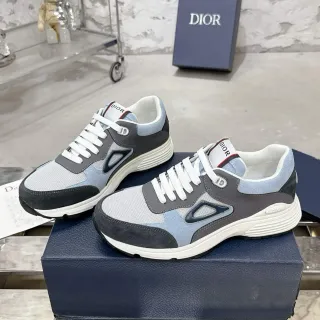 Dior B23 Gray and Light Blue Lifestyle Sneakers