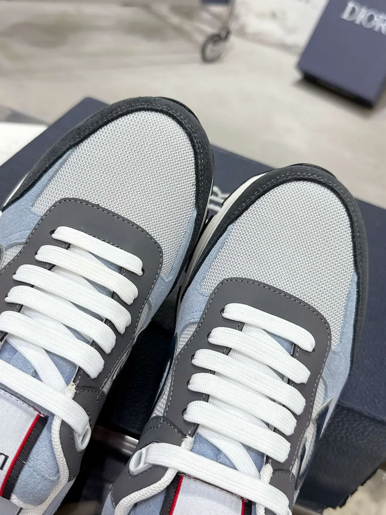 Dior B23 Gray and Light Blue Lifestyle Sneakers 4